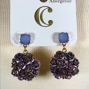 Charming Charlie Purple Metal Roses Post Back